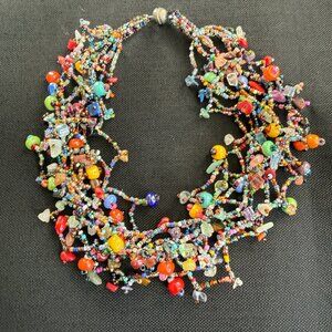 Multicolor Beaded Necklace with magnetic clasp